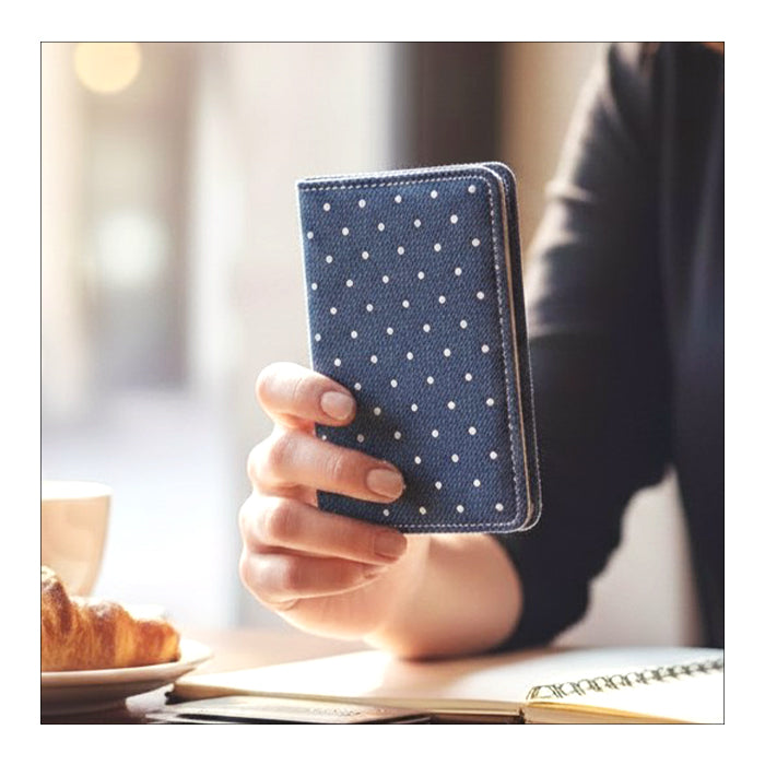 【Leo&Aoi special】 XPERIA Ace II SO-41B ケース カバー 児島 デニム 小さい ドット 手帳型ケース so41b エクスペリア スマホケース 【安心の返品保証付き】