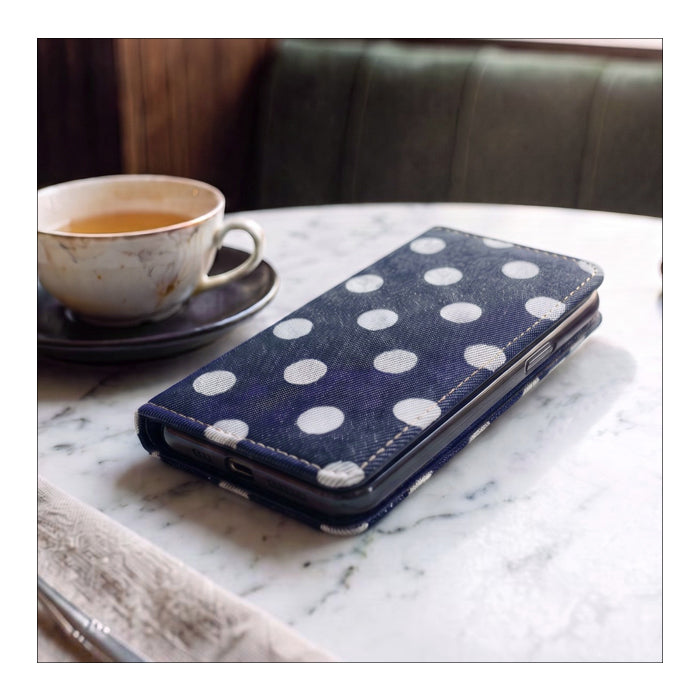 【Leo&Aoi special】 iPhone 13 ケース カバー 手帳型 iPhone13 児島 デニム 大きい ドット 手帳型ケース アイフォン13 スマホケース 【安心の返品保証付き】