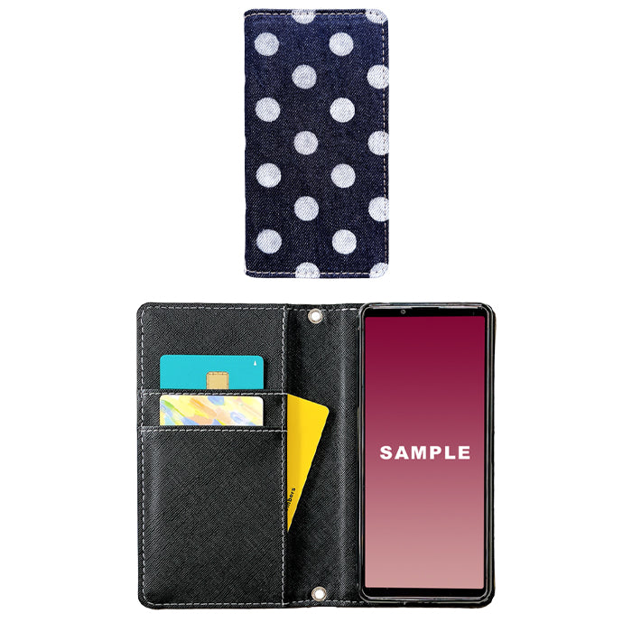【Leo&Aoi special】 Galaxy S26 SC-51G SCG36 SM-S942Q ケース カバー 児島 デニム 大きい ドット 手帳型ケース sc51g ギャラクシー galaxys26 スマホケース 【安心の返品保証付き】