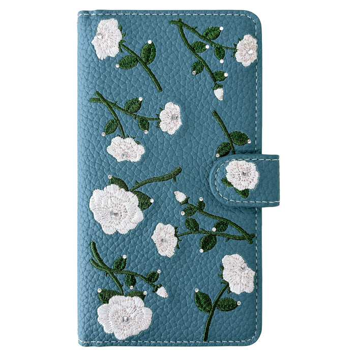 【Leo&Aoi special】 BASIO active3 KYG04 ケース スマホケース 手帳型ケース カバー 手帳型 ラインストーン付き バラ 刺繍 ベイシオ アクティブ 3 携帯ケース 【安心の返品保証付き】