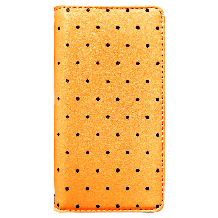【Leo&Aoi special】 本革 小さい 黒 ドット ネオン スマホケース 手帳型ケース 100機種以上対応