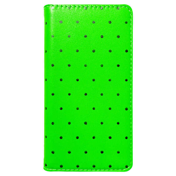 【Leo&Aoi special】 本革 小さい 黒 ドット ネオン スマホケース 手帳型ケース 100機種以上対応
