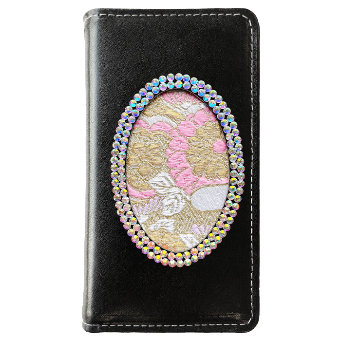 【Leo&Aoi special】 XPERIA 5 V SO-53D SOG12 ケース XQ-DE44 カバー 栃木レザー 西陣織 本革 レザー 白地エ霞菊文 「小判」 日本製 手帳型ケース so53d xqde44 エクスペリア スマホケース 【安心の返品保証付き】