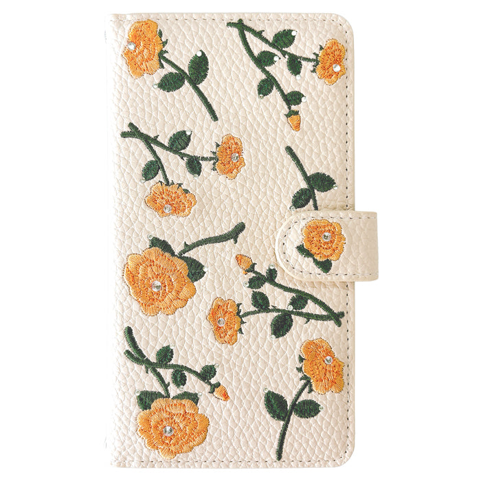 【Leo&Aoi special】 iPhone 15 pro max iPhone15proMax ケース スマホケース 手帳型ケース カバー 手帳型 ラインストーン付き バラ 刺繍 アイフォン15プロマックス 【安心の返品保証付き】