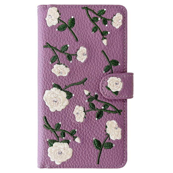 【Leo&Aoi special】 BASIO active2 SHG12 active SHG09 ケース スマホケース 手帳型ケース カバー 手帳型 ラインストーン付き バラ 刺繍 ベイシオ アクティブ 2 携帯ケース 【安心の返品保証付き】